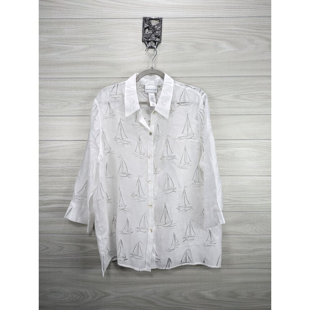 Sailboats Button-Front Shirt - Picture 7 of 7